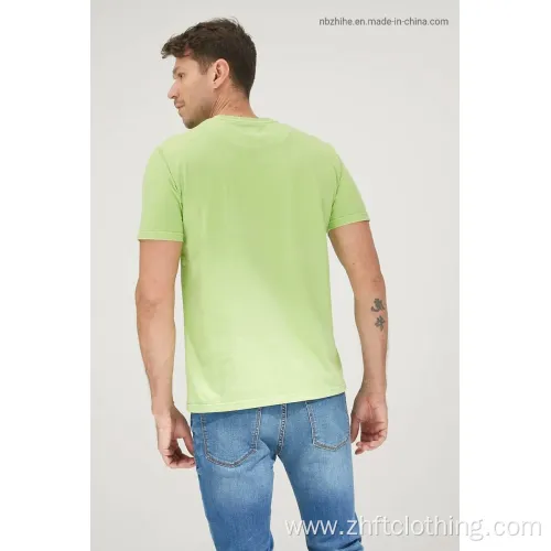 Mens Casual Pocket and Embroidery Short Sleeve T-Shirt